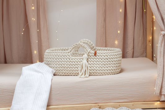 52cm BIG DOLL MOSES BASKET | NATURAL