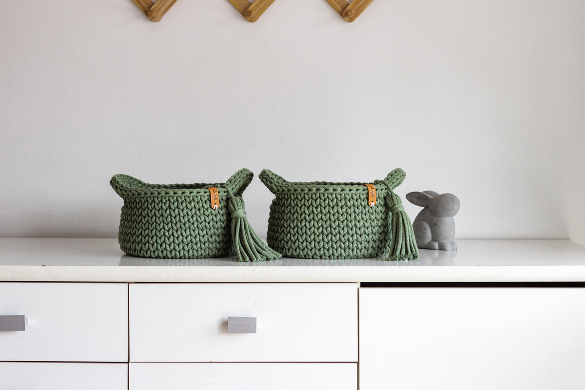 ROUND DIAPER BASKET 20cm | EUCALYPTUS
